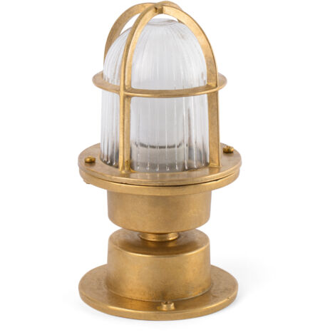 Faro Mauren - 1 Pedestal ligero para exteriores, latón, IP44, E27