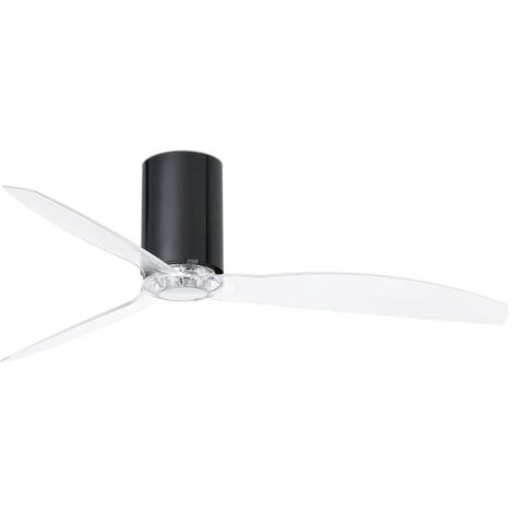 Faro Mini - Ventilador de techo mediano con / sin luz transparente, negro brillante