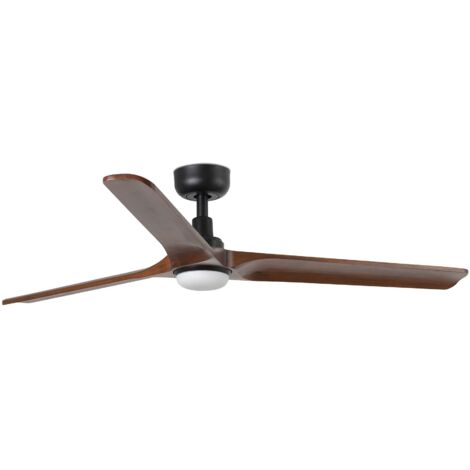 HEYWOOD L LED Ventilador negro/madera oscura