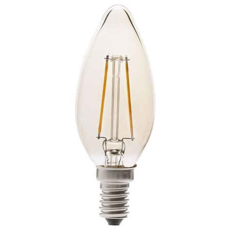 Bombilla Ø45 E14 2W 2200K 200Lm vela filamento ámbar