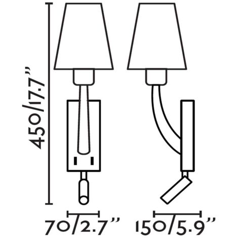 REM Aplique de pared oro viejo mate/negra con lector LED 29683-21 (1/2)