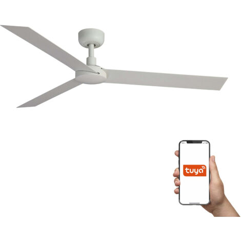 Faro Cruiser Ventilador de techo XL de 3 aspas, blanco mate, sistema inteligente Tuya (1/2)