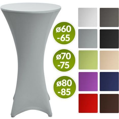Beautissu Stehtischhusse Stella Stretch Silbergrau, 80cm ∅