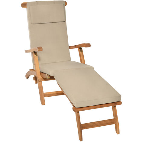 Beautissu Deckchair Auflage LoftLux DC 175x45x5 cm Natur, 175x45x5 cm