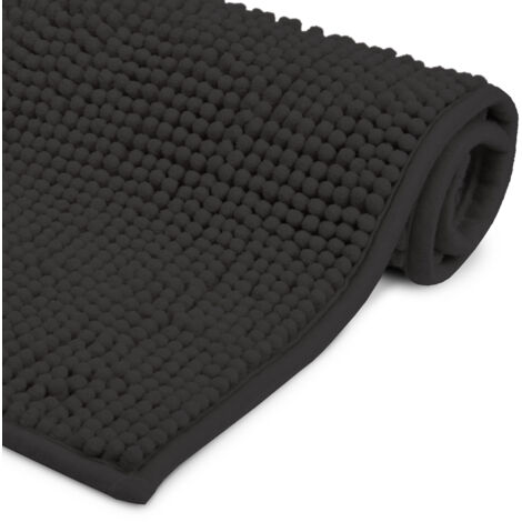 Beautissu Badematte rutschfest BeauMare FL Hochflor Teppich	Schwarz, 120cm, 70cm