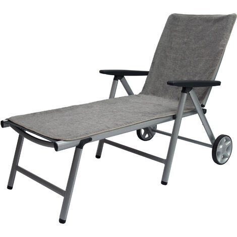 Beautissu Handtuch Marbella für Sonnenliege	Grau, 200x70x0.5 cm