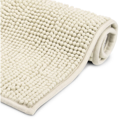 Beautissu Badematte rutschfest BeauMare FL Hochflor Teppich	Natur, 60cm, 50cm