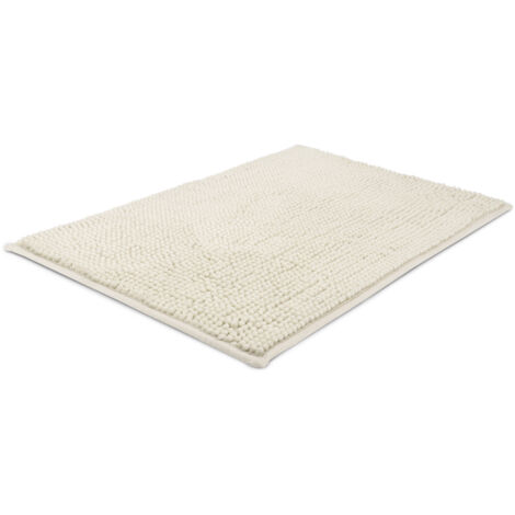 Beautissu Badematte rutschfest BeauMare FL Hochflor Teppich	Natur, 60cm, 50cm