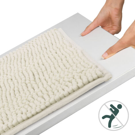 Beautissu Badematte rutschfest BeauMare FL Hochflor Teppich	Natur, 60cm, 50cm
