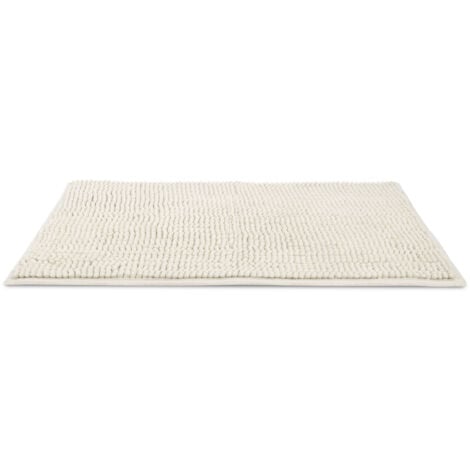 Beautissu Badematte rutschfest BeauMare FL Hochflor Teppich	Natur, 80cm, 50cm
