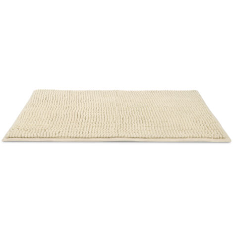 Beautissu Badematte Badezimmerteppich BeauMare WR rutschfest 80x50cm	Natur