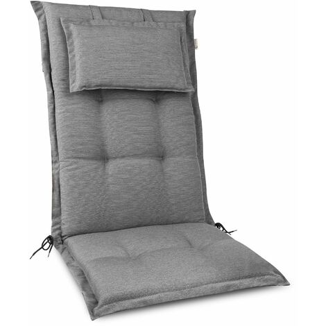 Beautissu HighLux HL Hochlehner Auflage 120x50x7 cm Hellgrau