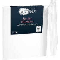 3er Set Artina Premium Keilrahmen Leinwand 40cm, 40cm