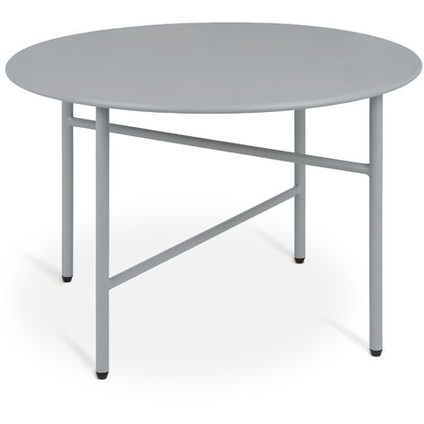 BOMOE Petite Table Basse Ronde en Métal Ø 53 cm Gris (1/5)