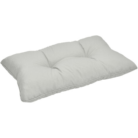 Beautissu – Coussin lounge extérieur gris clair 70x40x12 cm – Housse imperméable 100% polyester – Garnissage en flocons de mousse polyuréthane