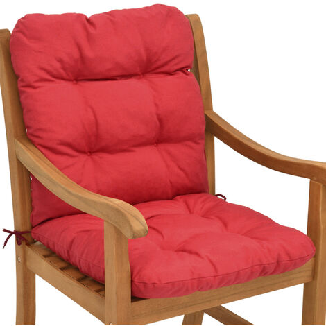 Beautissu Coussin Flair NL - pour chaise fauteuil de jardin terrasse 100x50x8 cm 	Rouge