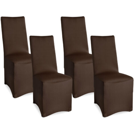 Relaxdays Housses de Chaise, Lot de 4, Extensible, Universel, Lavable, décoration de Mariage, Banquet, Anthracite