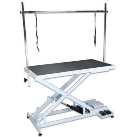 Table de toilettage électrique pour grands chiens – Plateau amovible 125 x 65 cm – Hauteur réglable 21 à 105 cm – Moteur silencieux – Chadog