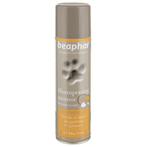 Shampooing sec mousse sans rinçage pour chiens et chats. Désignation : Shampooing sec mousse Conditionnement : 250 ml Beaphar 451048