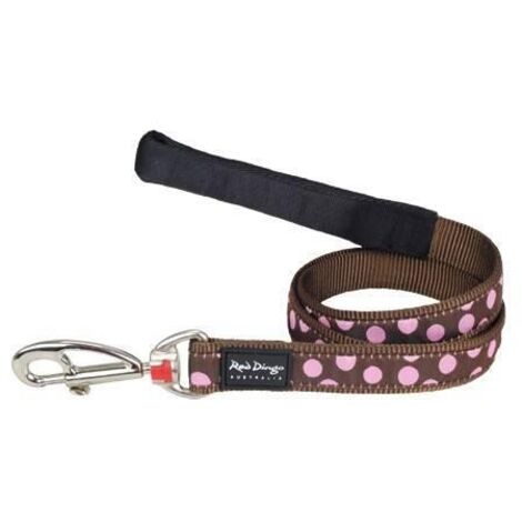Laisse confort Red Dingo Fantaisie marron à pois roses Taille : T3