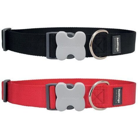 Collier réglable Red Dingo Basic - Gros chiens - Couleur : Rouge (1/2)