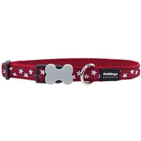 Collier chien Red Dingo Fantaisie rouge motifs étoiles Taille : T3