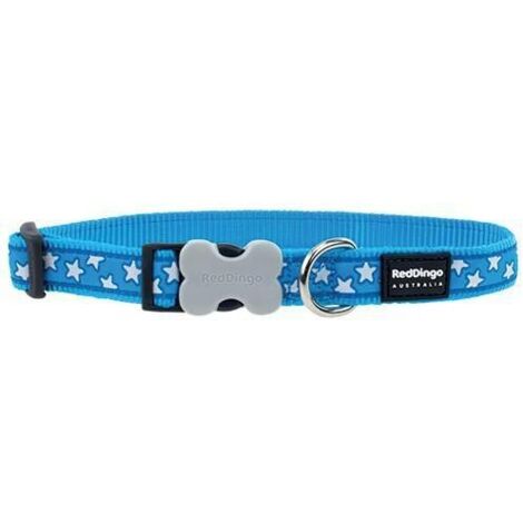 Collier chien Red Dingo Fantaisie bleu motifs étoiles Taille : T3
