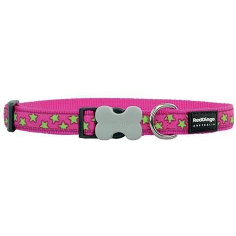 Collier chien Red Dingo Fantaisie rose motifs étoiles Taille : T3