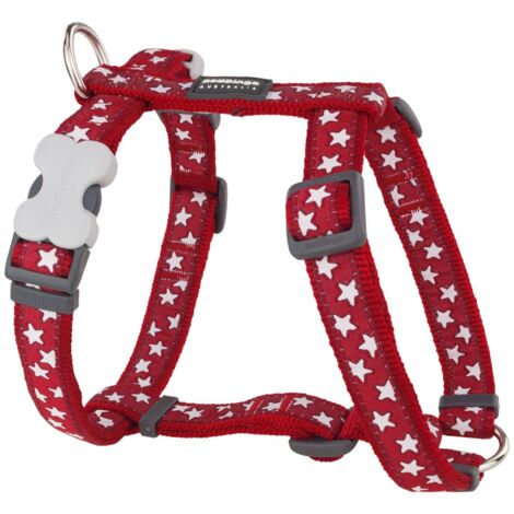 Harnais chien Red Dingo Fantaisie rouge motifs étoiles Taille : T1 (1/4)