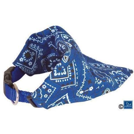 Collier chien bandana star bleu Taille : T1