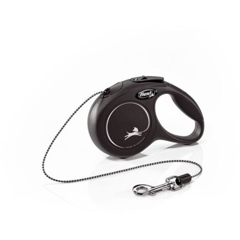Laisse Flexi New Classic Cordon XS Noir 3m
