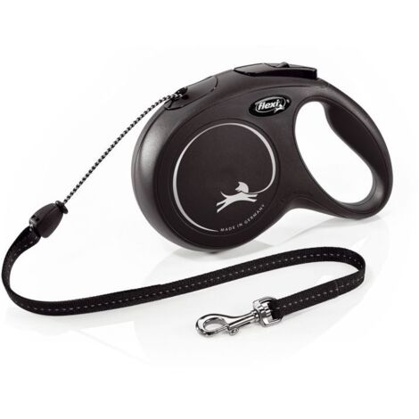 Flexi New Classic noir cordon 8m Médium