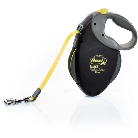 Laisse enrouleur pour chien puissant 10M – Sangle robuste néon – Système de freinage rapide – Poignée souple et confortable – Flexi (1/10)