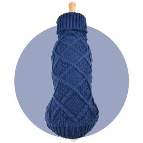 Pull fantaisie pour chien Bleu Torsadé Taille : T25