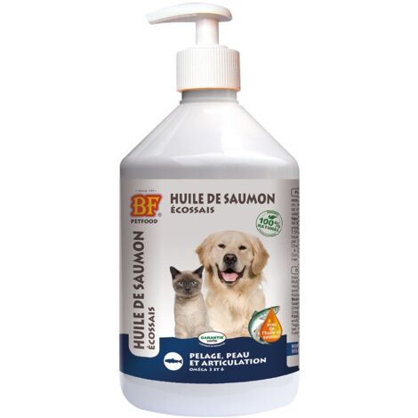 Huile de saumon pour chien et chat Biofood : 500ml