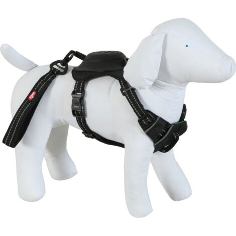 Harnais et laisse enrouleur intégré S noir pour petit chien max 12 kg - zolux (1/5)