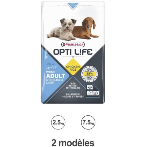 Croquettes Opti Life chien mini adulte stérilisé : 2.5 kg