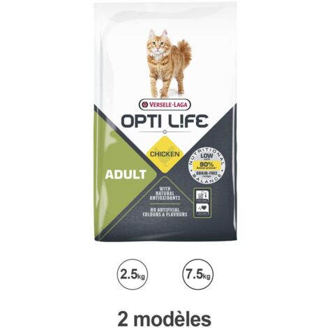 Croquettes Opti Life Chat Adulte poulet : 2.5 KG