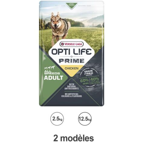 Croquettes Opti Life Prime chien Poulet : 2.5 KG