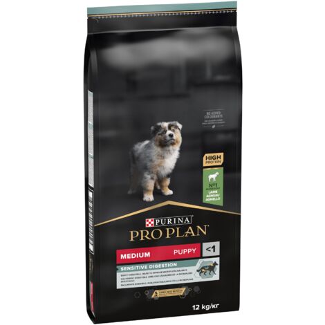 Purina – Croquettes pour chiots Medium 12kg – Agneau 20% pour digestion sensible – Haute digestibilité – Santé digestive et selles régulières
