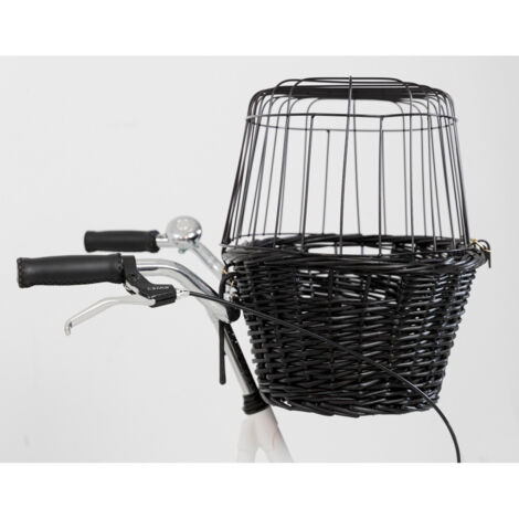 Trixie – Panier avant pour vélo – Charge maximale 10kg – Dimensions 50 x 41 x 35 cm – Grille en métal plastifiée – Coussin en velours lavable