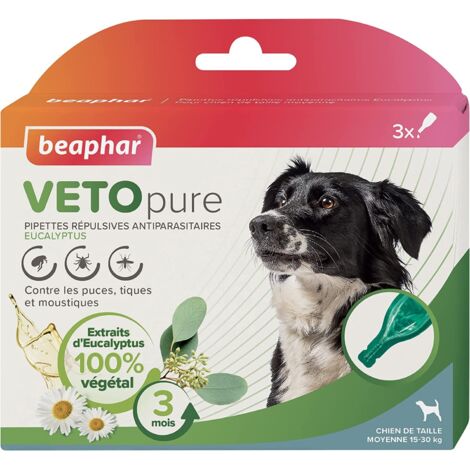 Pipettes insectifuges VETOpure Beaphar : Chien moyen