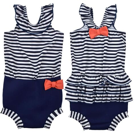 Splash About Happy Nappy Baby Swim Costume - Medium 3-8 Mths / Nautical - Nautical