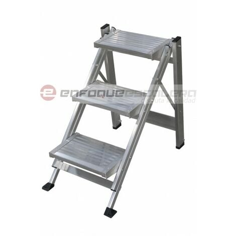Escalerilla, Taburete o escalón Plegable de Aluminio de 3 peldaños
