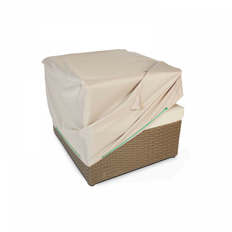 Housse de protection mobilier de jardin bâche étanche 140L x 84l x 56/94H  cm oxford haute densité 600D beige