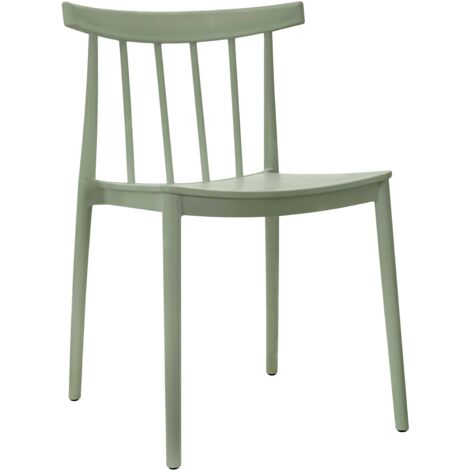 Oviala – Chaise de jardin en polypropylène vert sauge – Résistante aux intempéries – Assise rembourrée – Support lombaire – Dimensions 76x50x51cm (1/5)