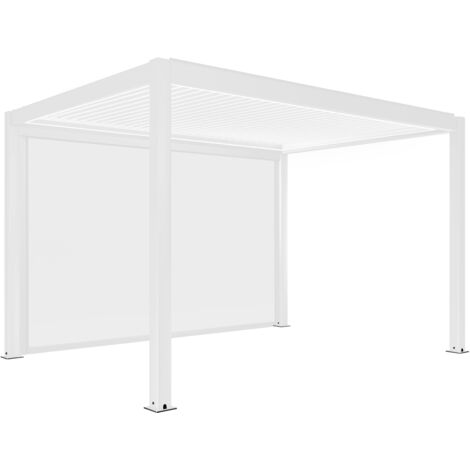 Pergola bioclimatique autoportée motorisée éclairée 3 x 4m et 1 store