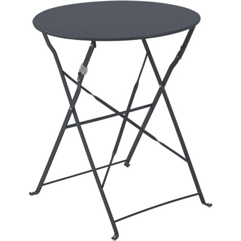 Table pliante en acier gris anthracite (1/3)
