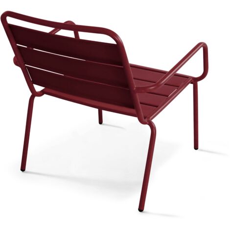 Fauteuil Jardin Bas Relax Acier Vert Cactus Palavas - Siège Confortable Extérieur