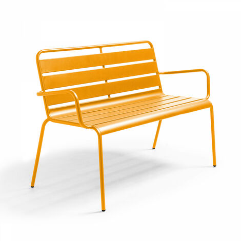Banc de jardin en métal jaune - Palavas (1/5)